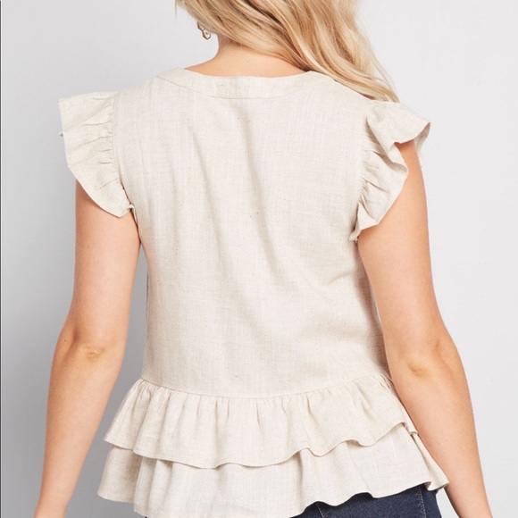 Jessy B Linen Flutter Top - Picture 3 of 6